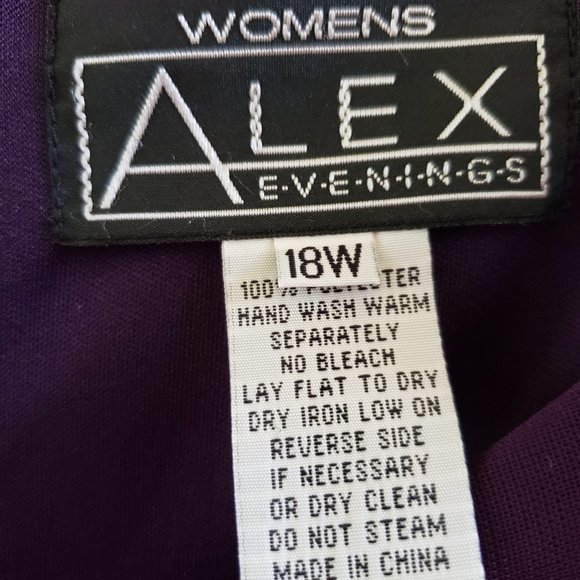 Alex Evenings Long Off Shoulder Ruched Bodice Fishtail Evening Gown Eggplant 18W - Picture 5 of 6